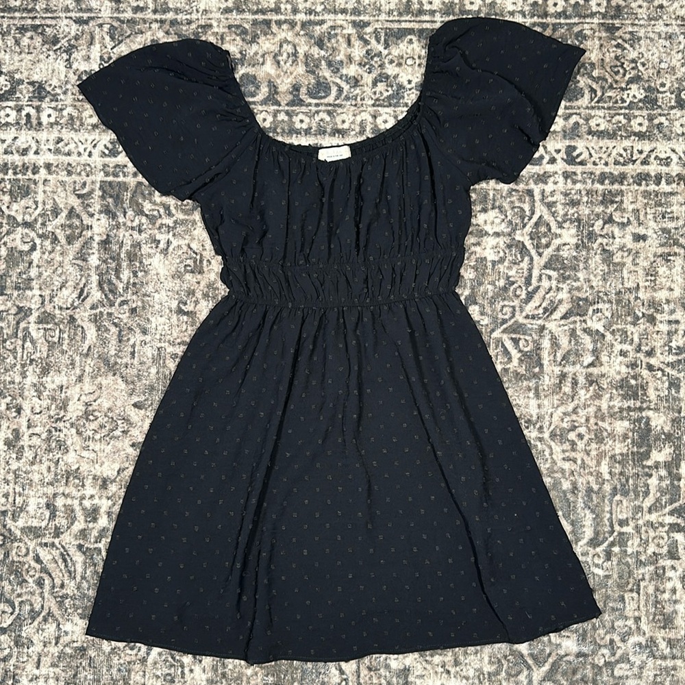 Altar'd State Dark Blue Flutter Sleeve Mini Dress
